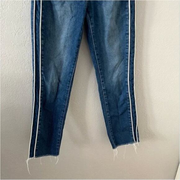 Paige Hoxton Side Stripe High Waist Ankle Straight Leg Jeans - Picture 4 of 10